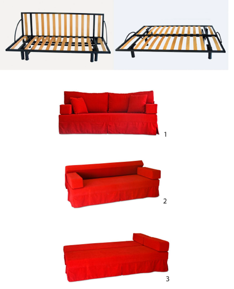 Τριθέσιος καναπές - Διπλό Κρεβάτι